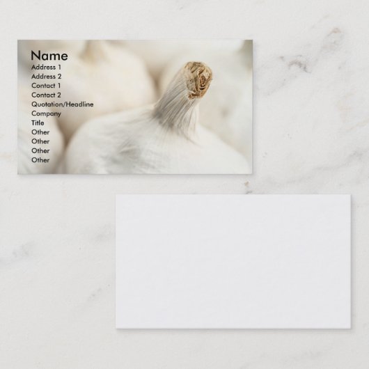 Knolbollen Visitekaartje (Voorkant / Achterkant)