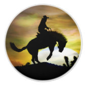 Knollen en pullen van cowboy en Bucking Keramische Knop (Voorkant)