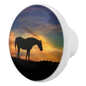Knollen en pulls van de Southwestern Sunset Horse Keramische Knop (Rechts)