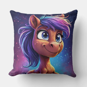 🐴 Knolletje Paarse Paard Knus Kamer Decoratie Cad Kussen
