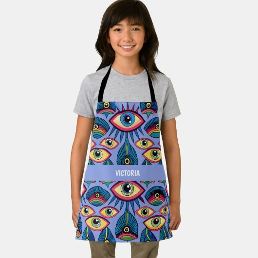 Knolling Charybdis Eyes Rainbow Aangepast patroon Schort (Insitu)