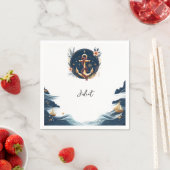 Knoop Boot Schip Navy Blauw Maritiem Bruidsmeisje  Servet (Insitu)