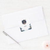 Knoop Boot Schip Navy Blauwe Bruiloftssalon Marini Vierkante Sticker (Envelop)