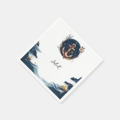 Knoop Boot Schip Navy Blauwe Zeevaart Bruidsfeest Servet (Hoek)