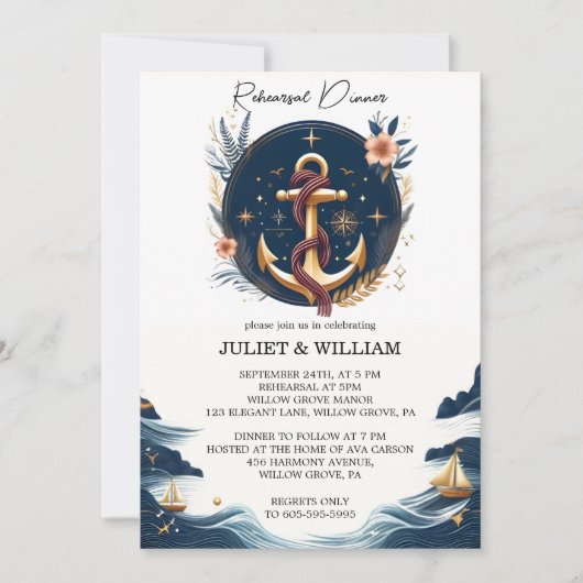 Knoop Bootschip Marine Blauw Nautische repetitie D Kaart (Voorkant)