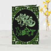 Knoop Celtische Knoop Ierse Draak  Kaart (Gele Bloem)