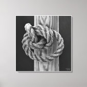 Knoop Een touwknoop, fijne kunst zwart-wit Canvas Afdruk (Voorkant)