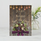 Knoop in de Bijl Wilde Bloemen & Lint - Plum (Staand voorkant)
