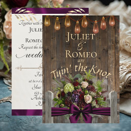Knoop in de Bijl Wilde Bloemen & Lint - Plum