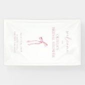 Knoop in de kabel Roze strik bruiloft feestelijke Spandoek (Horizontaal)