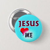 Knoop Jezus houdt van me Ronde Button 5,7 Cm (Voorkant /achterkant)
