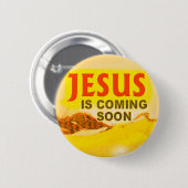 knoop - Jezus komt binnenkort Ronde Button 5,7 Cm (Voorkant /achterkant)