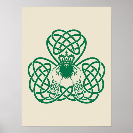 Knoop Kladdagh-drieblad Poster (Voorkant)