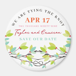 Knoop Liefde Bomen Lente Trouwdag Save The Date Magneet