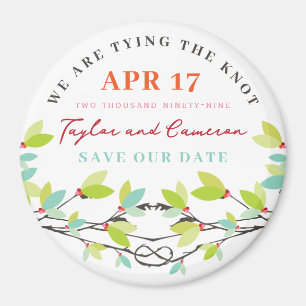 Knoop Liefde Bomen Lente Trouwdag Save The Date Magneet