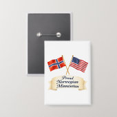 Knoop met trots Noors Minnesotaanse afkomst Button (Voorkant / Achterkant)