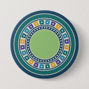 Knoop met vintage geometriepatroon ronde button 7,6 cm