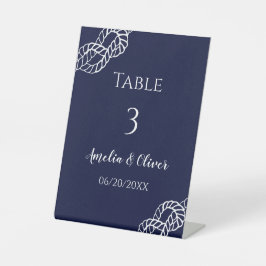 Knoop Nautisch Touw Witte Marine Trouwtafel nummer Reclamebord Met Voetstuk