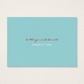 Knoop Palmboom Harten Strand Bruiloft Plaatskaart Visitekaartje (Achterkant)