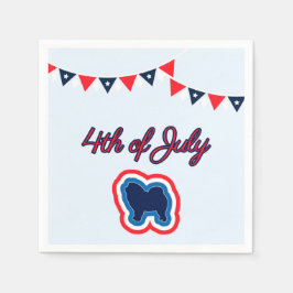 Knoop roodwit en blauw op 4 juli servet