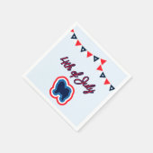 Knoop roodwit en blauw op 4 juli servet (Hoek)