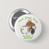 Knoop: Speler en vierkant Ronde Button 5,7 Cm (Voorkant /achterkant)