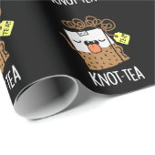 Knoop-thee Funny Tea Pun Dark BG Cadeaupapier (Rol Hoek)