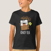 Knoop-thee Funny Tea Pun Dark BG T-shirt (Voorkant)