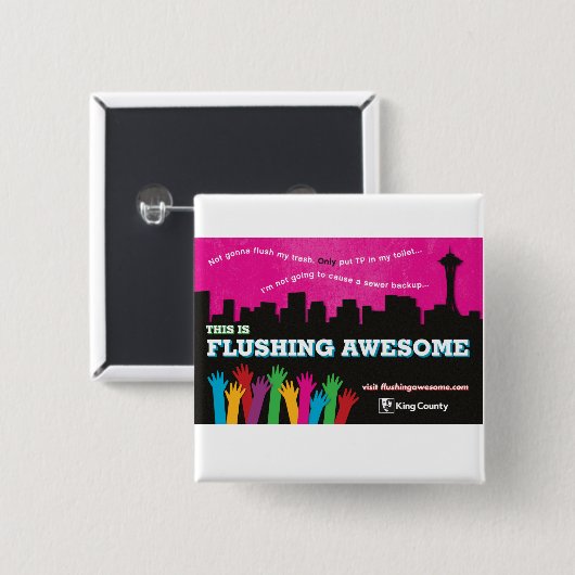 Knoop Vierkante Button 5,1 Cm (Voorkant /achterkant)