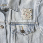 Knoop Vierkante Button 5,1 Cm (In situ)