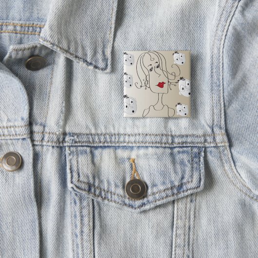 Knoop Vierkante Button 5,1 Cm (In situ)