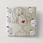 Knoop Vierkante Button 5,1 Cm (Voorkant)