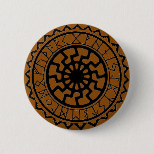 Knoop Viking Keltische Zon Rune Kalender Ronde Button 5,7 Cm