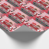 Knoop voor dog rijden met hart Valentijnse Cadeaupapier (Hoek)