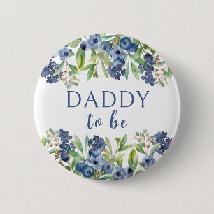 Knoop voor toekomstige papa voor blauwe baby showe ronde button 5,7 cm