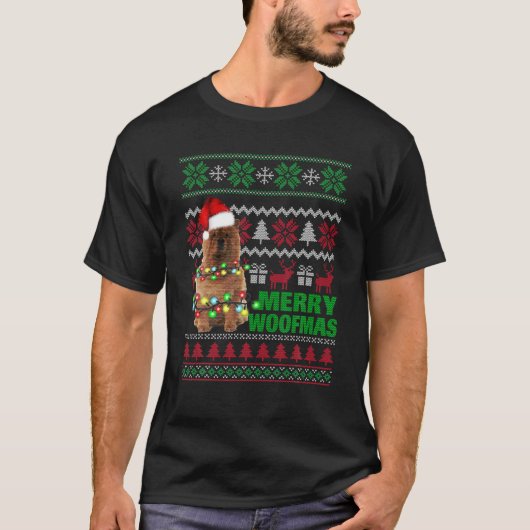 Knoop voor vrolijke kerst t-shirt (Voorkant)