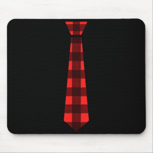 Knoopdas Rood Buffalo Plaid Kerst Grappig Valentij Muismat