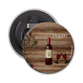 Knoopfles openingswijn button flesopener (Voorkant)