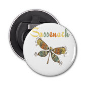 Knoopflesopening met magneet button flesopener (Voorkant)