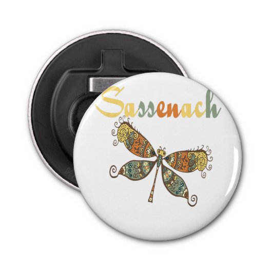 Knoopflesopening met magneet button flesopener (Voorkant)