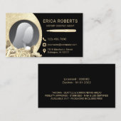 Knoopgevend agent zwart & gouden foto visitekaartje (Voorkant / Achterkant)