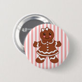 Knoopje peperkoek meisje ronde button 5,7 cm (Voorkant /achterkant)