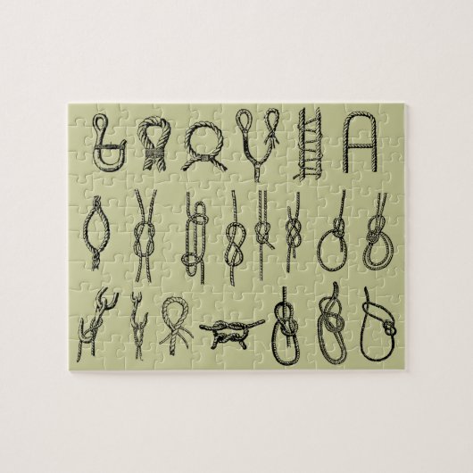 Knoopjes, hitsen, veilig, stropdassen, nautische p legpuzzel (Horizontaal)