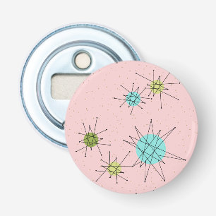 Knoopopening flesje met roze ionische stookolie button flesopener