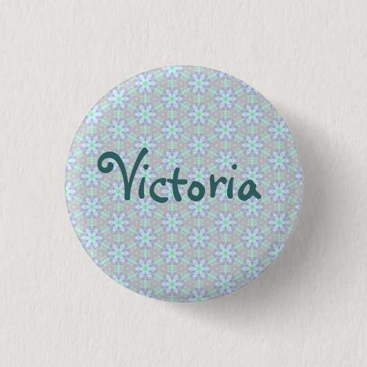 Knooppen Blauwe Vloernaam Ronde Button 3,2 Cm (Voorkant)