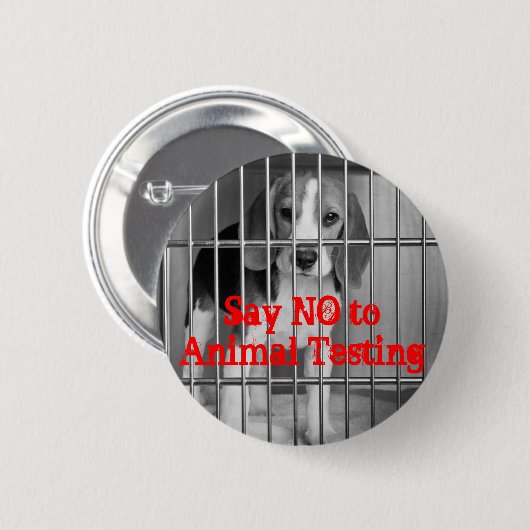 Knooppen "Zeg tegen dierproeven" Ronde Button 5,7 Cm (Voorkant /achterkant)