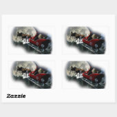 Knooppunten Kerstman Rechthoekige Sticker (Vel)