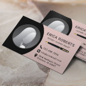 Knoopvormer zwart/roze foto visitekaartje