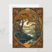 Knoopwerk voor Keltische knoop Landscape Tree Briefkaart (Voorkant / Achterkant)