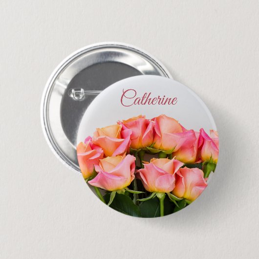 Knop Aangepaste Rozen Ronde Button 5,7 Cm (Voorkant /achterkant)